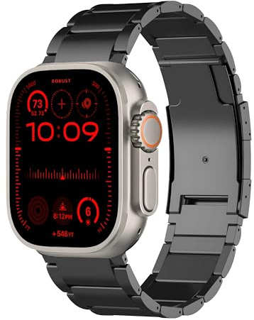 Titanarmband Kompatibel mit Apple Watch Armband Ultra 3/2/1 49mm 46mm 45mm 44mm 42mm, Verstellbares Metall Ersatzband für iWatch Series 11 10 9 8 7 6 5 4 3 2 1 SE