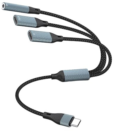 Cable adaptador USB tipo C multifunción de 3,5 mm, sonido PD60W, carga OTG, transferencia de datos para tabletas y PC