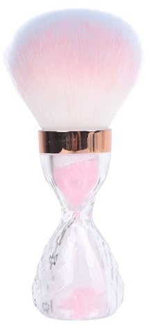 Nail Art Dust Powder Remover Brush Nail Art Dust Brush Soft Nail Art Dust Cleaner Brush with Handle for Manicure and Makeup (Pink)