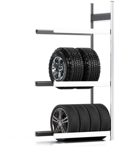 REGALWERK Räderregal mit Tiefenriegel - 250 kg - 2.000 x 1.005 x 500 mm (HxBxT) - 3 Ebenen - Anbauregal - Steckregal BERT