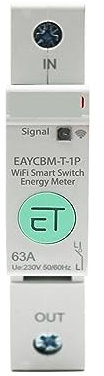 Disjoncteur, 1P TUYA APP consommation d'énergie intelligente KWh compteur disjoncteur temps relais interrupteur fuite Protection de tension(20A)