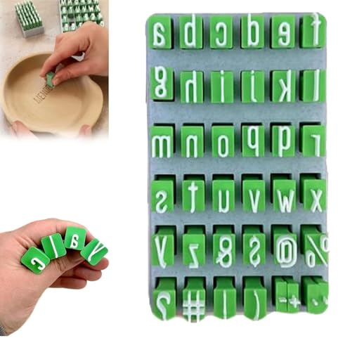 HEFEI XUJIE DIANPU Alphabet Tonstempel Set, Ton Stempel Set, Keramik Werkzeuge Ton Werkzeug, Buchstaben Stempel für Ton und Keramik, Töpferwerkzeug Töpferstempel für Kunst und Handwerk