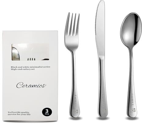 Mocessory Personalised Engraved Children's Cutlery Set Christening Birthday Kids Gift Idea (Set for 3)