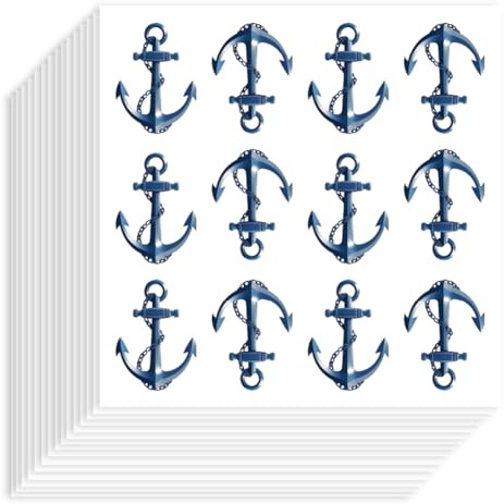Hobbspring 240Pcs Anchor Stickers 1.89x2.55cm Self-Adhesive Paper Decorative Stickers Anchor Nautical Planner Decals for Scrapbook Calendar Journals Crafting Party Gift Bag Decor