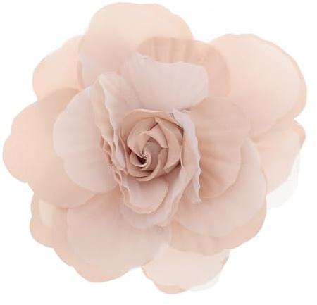 LIOOBO Brosche Anstecknadel Blütenbrosche für Damen Elegantes Schmuckstück Satin und Garn für Kleidung Kleider Mäntel und Besondere Anlässe Beige