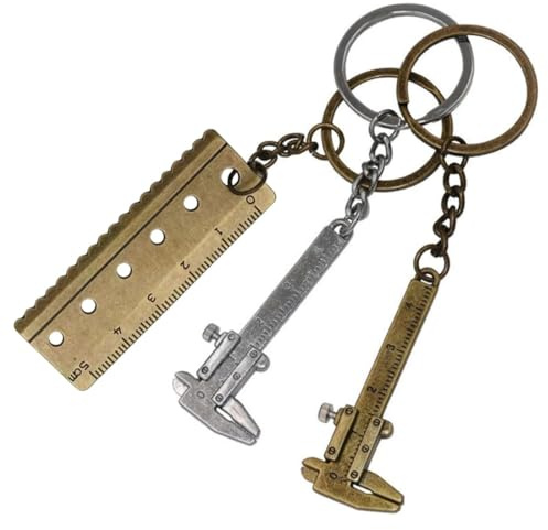 JYNXOR 3 piezas Mini Calibrador Vernier, Llavero De Calibre Mini Vernier De Aluminio De PrecisióN, llavero de Aluminio, Calibrador Vernier de Precisión Mini, Pie De Rey Digital, Calibre