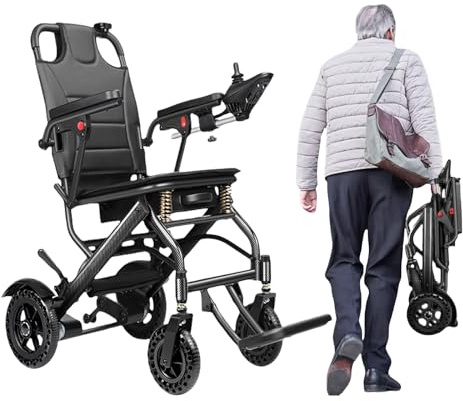 Carrozzine Elettriche Pieghevoli, Carrozzine Elettriche Leggere Per Adulti, Motore Da 360 W, Capacità Di 120 Kg, Facili Da Trasportare E Riporre Per Gli Anziani 10A