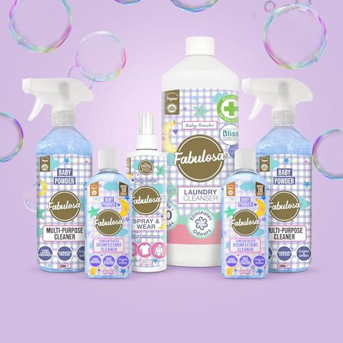 Baby Powder Cleaning Bundle 6 Piece Set Laundry Cleanser Multipurpose Sprays Spray & Wear Concentrated Disinfectant Vegan & Cruelty Free