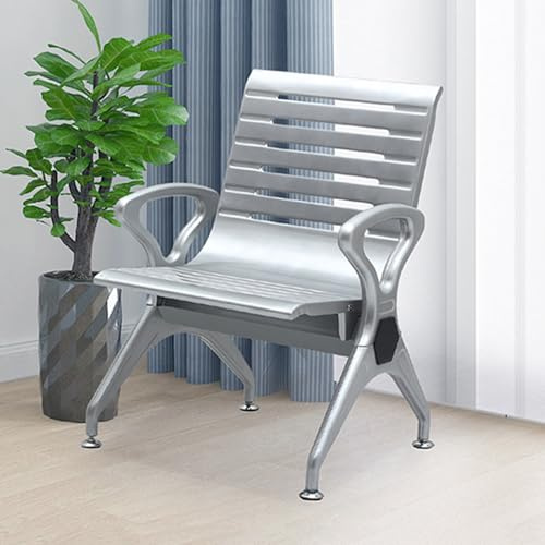 LXRHLIKG Banc Acier Salle D'attente, Banc D'attente Airport avec Accoudoirs, Chaises de Réception, en Acier Laminé à Froid, pour Aéroport, Marché, Banque, Hôpital, École(Silver)