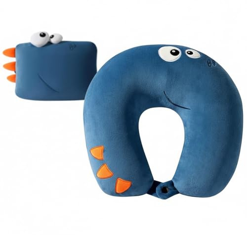 GYHWOFUL 2 in 1 Reisekissen Kinder – Umwandelbares Nackenkissen Flugzeug & Auto, Weiches Nackenhörnchen Reise mit ergonomischer Kopfstütze für Kinder, Ideal als Schlafkissen für Unterwegs