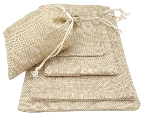 Hessiska påsar med dragsko Jutepåsar i hessian, 30 st, flera storlekar(13x18cm)