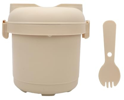 ERYUE Olla y Vaporera de Arroz para Microondas Compacta, Funcionamiento Rápido, Adecuada para Almuerzos en la Oficina, Apta Lavavajillas