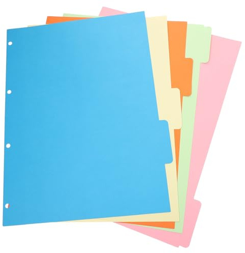 OSALADI Divisori a Linguetta A4 Colorati per Raccoglitori, Set 10 Pezzi Indice Pagine, Accessori per Ufficio e Scuola per Organizzazione Documenti e Archiviazione Rapida