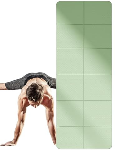 Tappetino pieghevole per esercizi, tappetino da yoga pieghevole, leggero da viaggio, per yoga, pilates, allenamento a casa e esercizi a pavimento, 183 x 61 x 0,3 cm