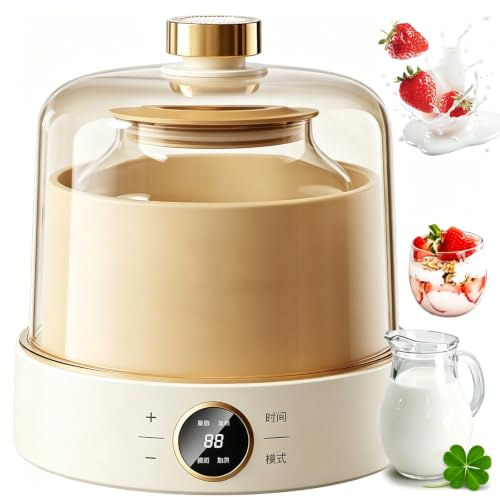 Yogurtiera automatica 1L con timer | Fermentazione a 360°, Pannello Touch LED, con Controllo Preciso di Tempo e Temperatura, Facile da Usare e Pulire per Yogurt