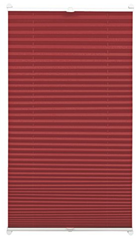 Gardinia Plissee zum Klemmen, Blickdichtes Faltrollo, Alle Montage-Teile inklusive, EASYFIX Plissee verspannt mit Zwei Bedienschienen, Bordeauxrot, 90 x 130 cm (BxH) 33085