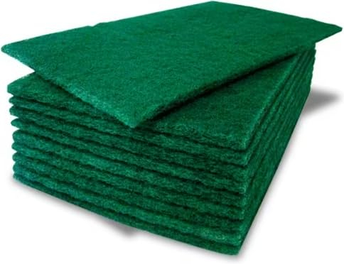 10 Pack of Heavy Duty Green Catering Kitchen Sponge Scourer Pads