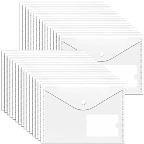 Genomskinliga plastplånböcker A5 plastplånbok med plastmappar dokumentmapp med tryckknapp 30PCS 30 pack