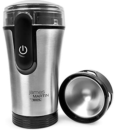 Wahl ZX992-1 James Martin Spice Grinder, Coffee, Nuts, Herbs, Spices, Kitchen Grinder, Dried Spices, Safety lock in Lid, Transparent Lid, Metal, 830 Gr, 120 Watts, Black/Silver