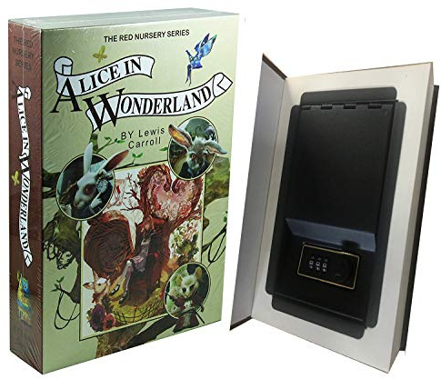 E-ONSALE Real Paper Book Locking Booksafe with Combination Combo Dictionary Secret Hidden Safe (Combo/Alice in Wonderland)