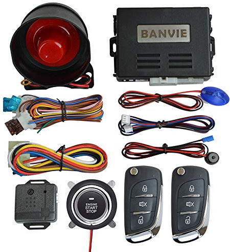 BANVIE Car Alarm System with Remote Start and Smart Push Start Button