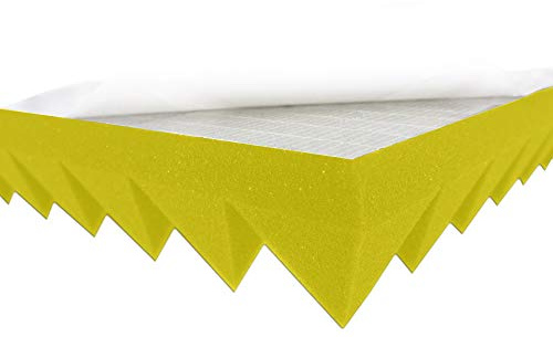 Pyramiden Schaumstoff (Gelb Selbstklebend ca.49x49x5cm) Akustikschaumstoff Raum Akustik Schall Dämmung Schutz