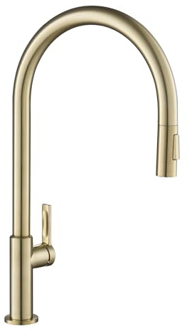 Kraus KPF-2821SFACB Oletto High-Arc Single Handle Pull-Down Kitchen Faucet, 21 Inch, Antique Champagne Bronze