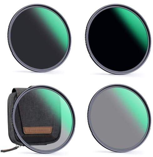K&F CONCEPT 62mm ND Filterset ND4+ND8+ND64+ND1000 Filter,2/3/6/10 Blenden | mit Aufbewahrungstasche,Optikglas mit 28-lagiger Nano-Beschichtung,wasserdicht,kratzfest,HD Bild,Nano-Xcel,FS705