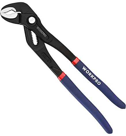 WORKPRO Water Pump Pliers, 50mm Wide Jaw Capacity Quick Adjustable Tongue and Groove Plier, Cr-V Steel Slip Joint Pipe Grips Tools with Non-Slip Handle, 305mm