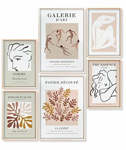 Heimlich – Poster-Set – 2 A3 / 30 x 42 cm + 4 A4 / 21 x 30 cm – Premium-Poster – ungerahmte Drucke – moderner Stil – abstraktes rosa Matisse