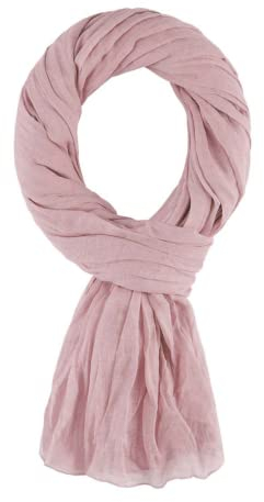 Schal für Damen und Herren, Leichte Stola - 100% Baumwolle – Größe 200 x 110 cm - Über 40 Unifarben – Premium-Schal - flexibel und komfortabel - Altrosa