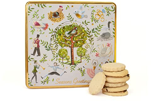12 Days of Christmas Biscuits Tin - Traditional Scottish Shortbread Gift Set, Festive Filled Tins of Biscuits, Novelty Christmas Gifts - Luxury Biscuit Gift Sets for Women & Men