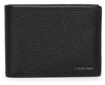 Calvin Klein Minimalismo Trifold 10cc W/Coin, Accessori da Viaggio-Portafogli Tri-Fold Uomo, in Pelle, CK Nero, Taglia Unica
