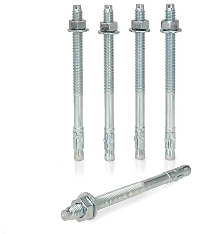 KM TRADE Bolzenanker - Schwerlastanker aus verzinktem Stahl mit ETA Zulassung, Option 7 - M12 x 180 mm, fixierbare Dicke: 98 mm - 25 Stück