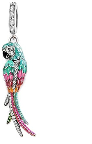 OYZY Pendentif Perroquet Coloré De Perroquet, 925 Sterling Sterling Dangle Charm Pendentif Fit Bracelet Collier Femmes Fille Joaillerie Romantique