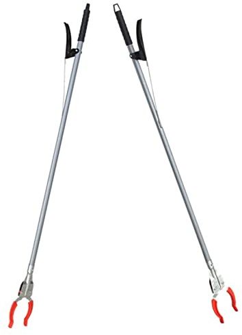 2 pinzas extralargas para la basura, 92 cm, pinzas de metal para personas mayores, práctico recogedor de basura, mango de mano, brazo de agarre, pinza de recogida de basura, pinzas robustas, gran
