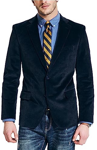 Nautica Blazer de pana de talla alta para hombre, marino, X-Large