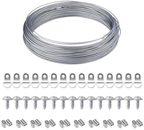 Picture Hooks, Picture Hangers, Picture Hanging Rope, Picture Hanger Hook, Picture Hanger for Picture Wire, Picture Hanging Wire, Picture Hanging Wire, for Photo Frame, Pack of 51