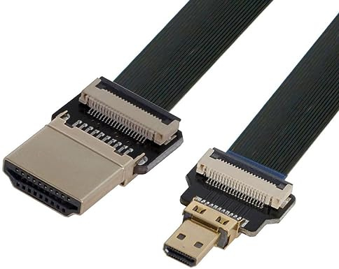Chenyang CYFPV - Cavo piatto FPC da Micro HDMI a HDMI maschio, estensione 1080P per fotografia aerea FPV HDTV con multicottero, 0,5M
