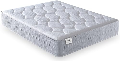 NATURELITS MemorySens Taschenfederkern matratze Viskoelastische 150 x 200 cm Taschenfederkern anpassbar, hygienisch und atmungsaktiv mittel Härte Milbenschutz Grau Nature Hybrid Höhe 32 cm