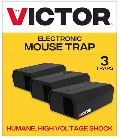 Victor M250BSR-3 Trappola elettronica per topi umana per interni, senza tocco, non vede, trappola elettrica per topi - confezione da 3