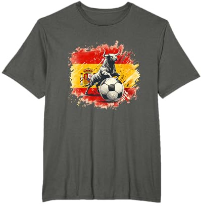 Vintage España Fan España Bandera Arte Retro Toro Camiseta