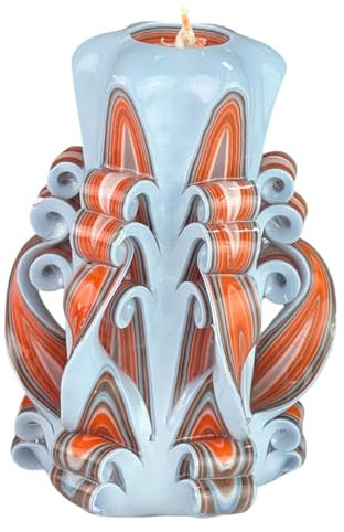 Candela di Design Fatta a Mano, Candela Decorativa Inodore Ø6.5 x h15 cm, Candela Cilindrica a Combustione Lunga 56 ore, Stoppini in Cotone Senza Fumo, Decorazione Domestica Ideale e Regalo Versatile