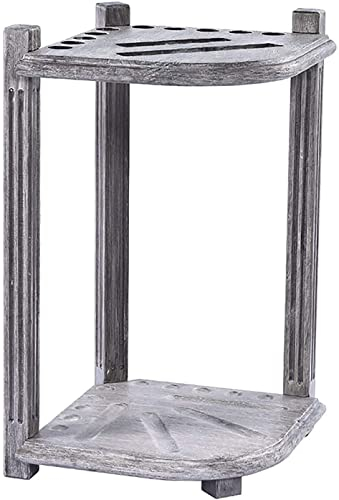 Agashi Queue-Racpool Queue Rack Storadisplay Stand Corner Floor Pool Stick Holder - Holds 10 Queues/Gray/39X39X70Cm