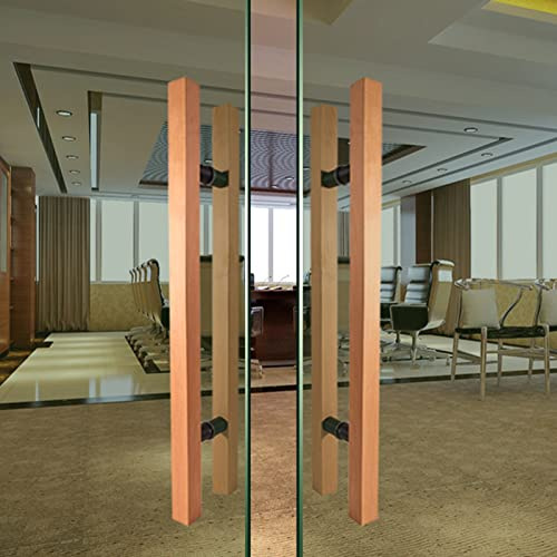 ntumLeap Door Handle Wood Solid Door Handle Set for Conservatory,Long Rectangular Sliding Door Handle Cupboard Pocket Doors (Style1 60cm/23.6) (Style2 60cm/23.6)