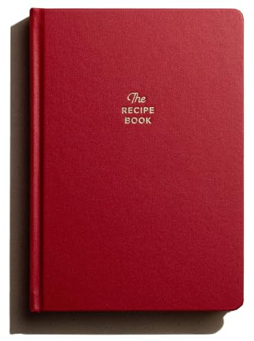 KUNITSA CO. Recipe Notebook - Keepsake Gift. Hardcover Blank Recipe Book to Write in Your Own Recipes, with Journaling Prompts about the Chef. 100 recipes (Red)