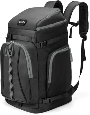 Lunidry Ski Boot Bag, 65L Waterproof Ski Bag & Snowboard Boot Bag, Travel Backpack for Skis Snowboard Helmet Goggles & Accessories