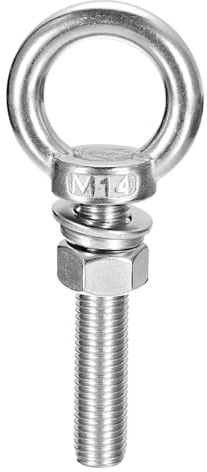 sourcing map 1 lot de boulons à œil M14 x 80 mm avec rondelle d'écrou en acier inoxydable 304 pour suspension