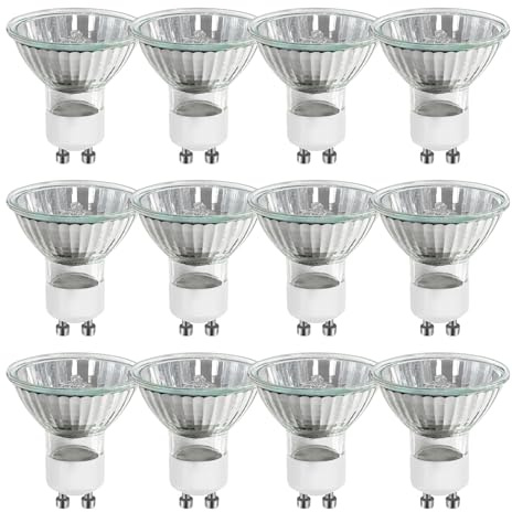 WinDerMo Leuchtmittel GU10 Spots Dimmbar 12 Stück, GU10 50W 230V Reflektorlampen 2700K Warmweiß, Spot Deckenglühbirnen 500LM für Spurleuchten, Einbauspurbeleuchtung