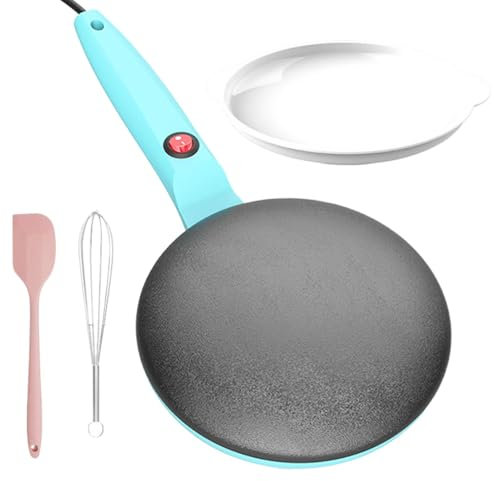 lyanny Crepiera Elettrica, Crepiera Istantanea con Manico Antiaderente, Crepiera Elettrica Istantanea Antiaderente da 20 cm, Controllo Automatico della Temperatura, Facile Pulizia